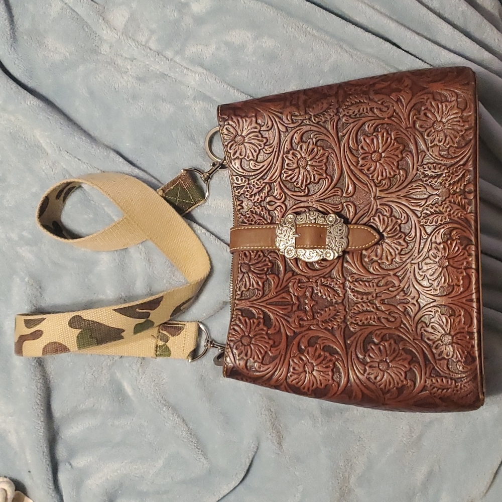 Western Tooled Leather Purse